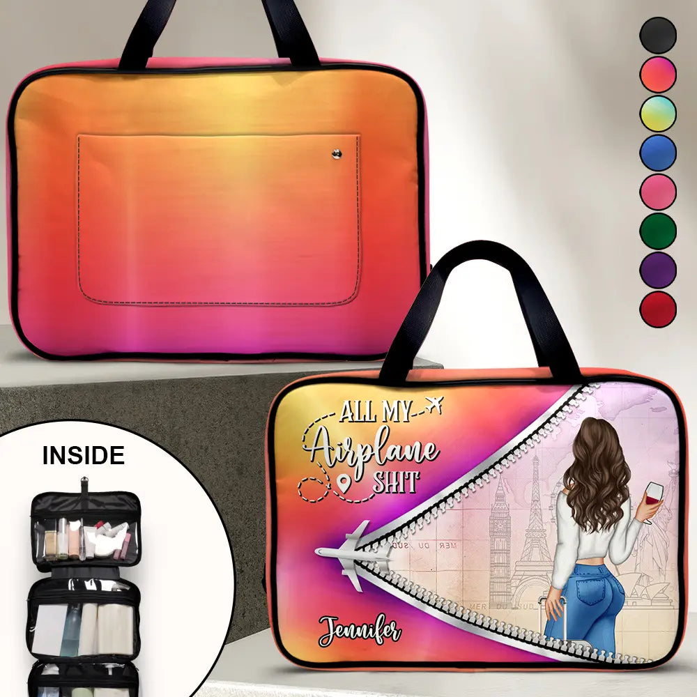 Travel,Gift For Yourself,Gift For Women - All My Travel Crap - Personalized Toiletry Bag