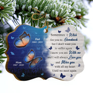 Butterfly Miss You All My Heart - Memorial Gift - Personalized Custom Wooden Ornament, Aluminum Ornament