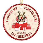 Found My Forever Home - Christmas Gift For Dog Lover - Personalized Custom Circle Ceramic Ornament
