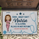 Night Shift Nurse Sleeping - Gift For Nurse - Personalized Custom Doormat