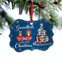 Grandkids Light Up My Christmas - Christmas Gift For Grandparents - Personalized Custom Aluminum Ornament