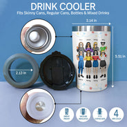 We're More Than Friends - Gift For Bestie - Personalized Custom Triple 3 In 1 Can Cooler