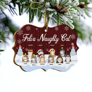 A Naughty List And We Regret Nothing - Christmas Gift For Cat Lovers - Personalized Custom Wooden Ornament