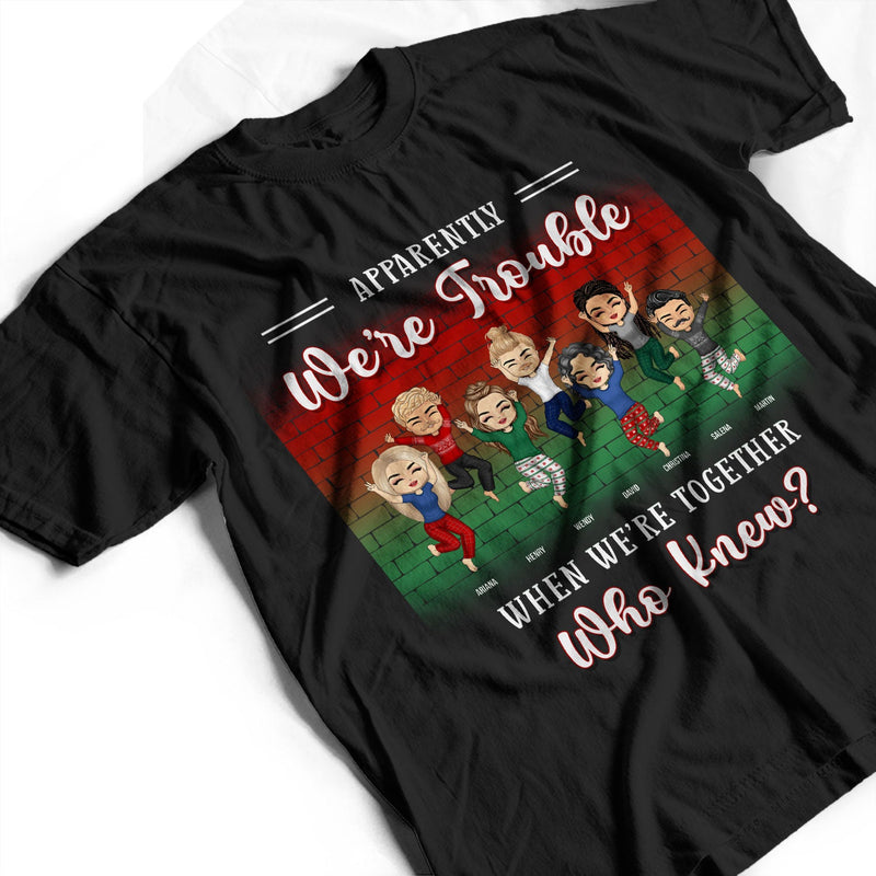 Best Friends Be Naughty Save Santa The Trip - Christmas Gift For Bestie - Personalized Custom T Shirt