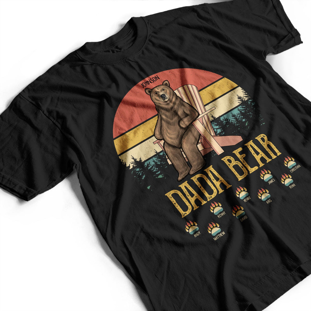 Papa Dada Bear - Gift For Father, Grandpa - Personalized Custom T Shirt