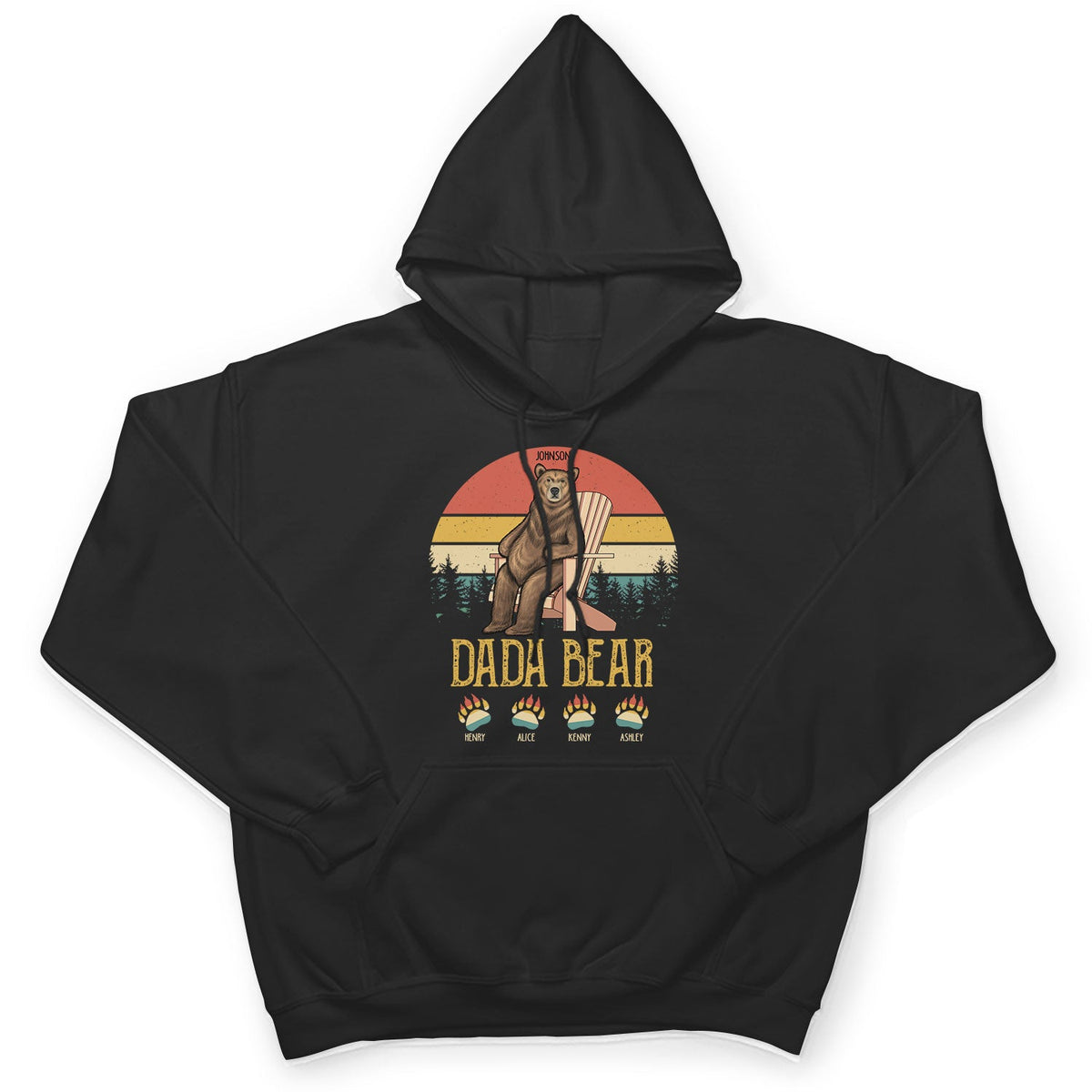 Papa Dada Bear - Gift For Father, Grandpa - Personalized Custom T Shirt