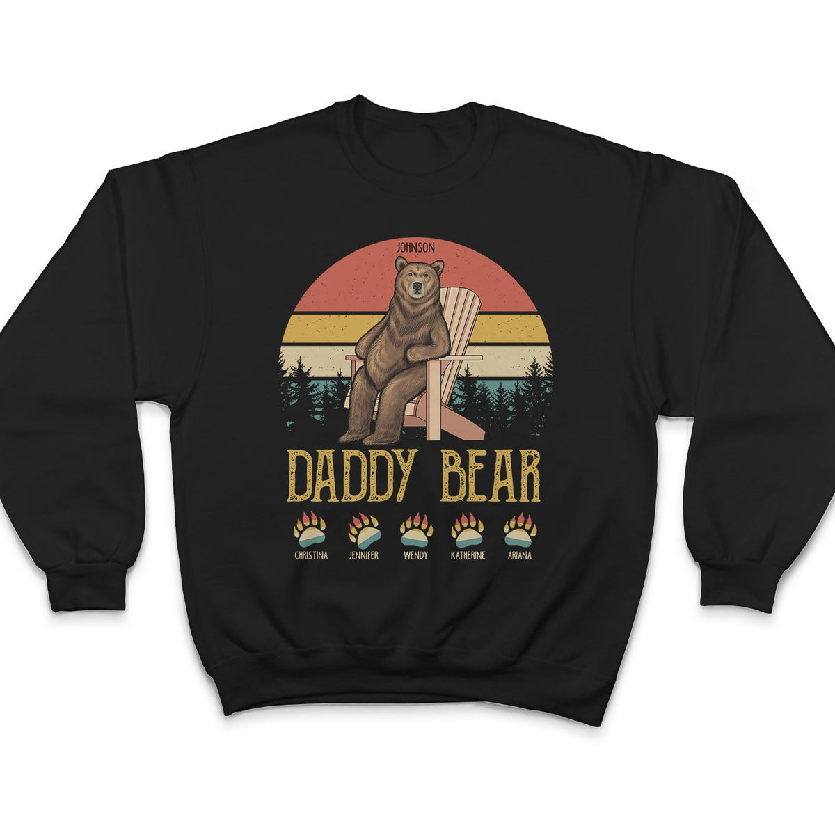 Papa Dada Bear - Gift For Father, Grandpa - Personalized Custom T Shirt