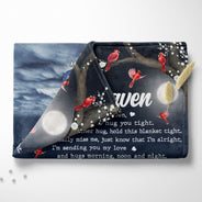 Hugs From Heaven Memorial - Sympathy Gift To Comfort Those Grieving The Loss Of A Loved One - Personalized Fleece Blanket