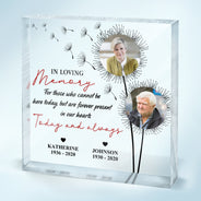 Custom Photo For Those Who Can Not Be Here - Memorial Gift For Special Days - Personalized Square Shaped Acrylic Plaque