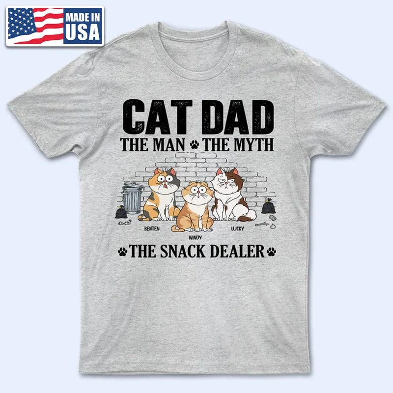 The Man The Myth The Snack Dealer - Gift For Cat Dad - Personalized T Shirt