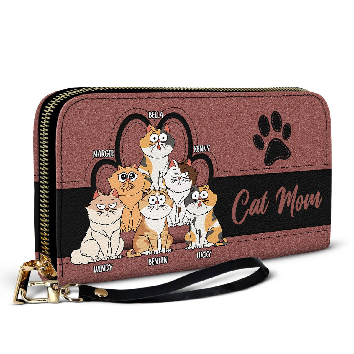 Cat Mom Cat Mum - Birthday, Loving Gift For Cat Lovers, Women - Personalized Leather Long Wallet