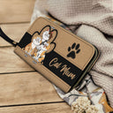 Cat Mom Cat Mum - Birthday, Loving Gift For Cat Lovers, Women - Personalized Leather Long Wallet