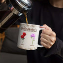 Gift For Mother,Gift For Grandma,Love - My Grandkids Make My Life Grandma 3D Pottery Effect Birth Flower - Personalized White Edge-to-Edge Mug