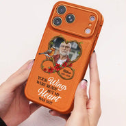 Memorial,Gift For Yourself,Gift For Men,Gift For Women,Sad,Non-Eng,Photo,Vector - Custom Photo A Big Piece Of My Heart Lives In Heaven - Personalized Leather Phone Case