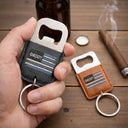 Gift For Father,Gift For Grandpa,Gift For Men,Happy,Retirement,Independence Day,America 250th - Stars And Stripes Dad Papa Grandfather - Personalized Leather Bottle Opener Keychain