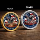America 250th,Custom Photo,Independence Day,Gift For Yourself,Proud,Upload Full Photo - Custom Photo Stars And Stripes Faith, Family & Freedom - Personalized Commemorative Keepsake Coin