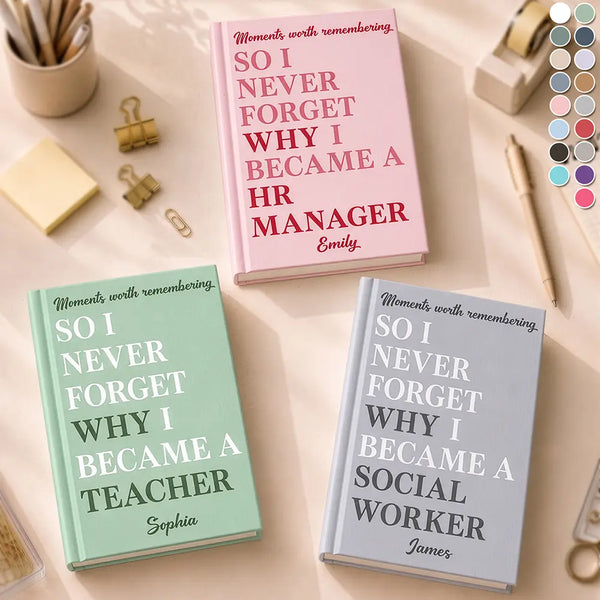 Custom Text,Gift For Colleagues,Inspirational,Top Market - Appreciation Gift For Coworker, Teacher, Nurse, Social Worker - Personalized Moments Worth Remembering Hardcover Journal