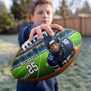 Christmas,Custom Photo,Football,Gift For Kids,Happy,Remove BG Photo,Top Market - Senior Night Gift For Football Team Player - Personalized Custom Photo Stadium Background Leather Football