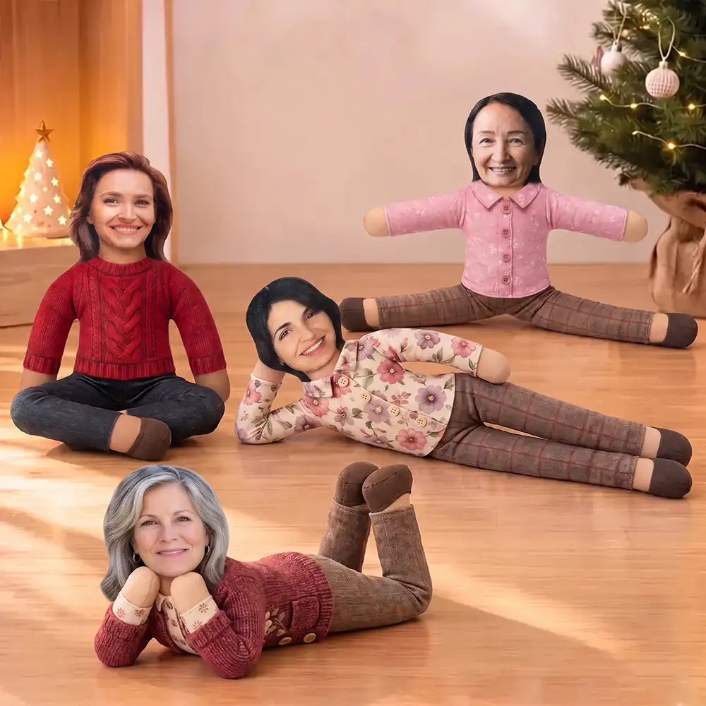 Art Design,Christmas,Custom Photo,Gift For Bestie,Humorous,Old Besties,Photo - Old Bestie Poseable Body Doll,Top Market - Gag Gift For Best Friends - Personalized Custom Photo Poseable Plush Doll