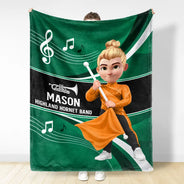 Christmas,Happy,Top Market,Vector - Christmas Gift For Son, Grandson, Daughter, Granddaughter - Personalized Music Marching Band Fleece Blanket, Sherpa Blanket
