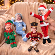Art Design,Christmas,Custom Photo,Gift For Colleagues,Humorous,Photo - Christmas Adult Poseable Body Doll - Funny Gift For Colleagues, Friends - Personalized Custom Photo Christmas Costume Santa Gingerbread Elf Poseable Plush Doll