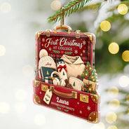 Christmas, Happy, Icon, Top Market - Christmas Gift For Daughter, Son, Granddaughter, Grandson - Personalized College Suitcase Acrylic Ornament