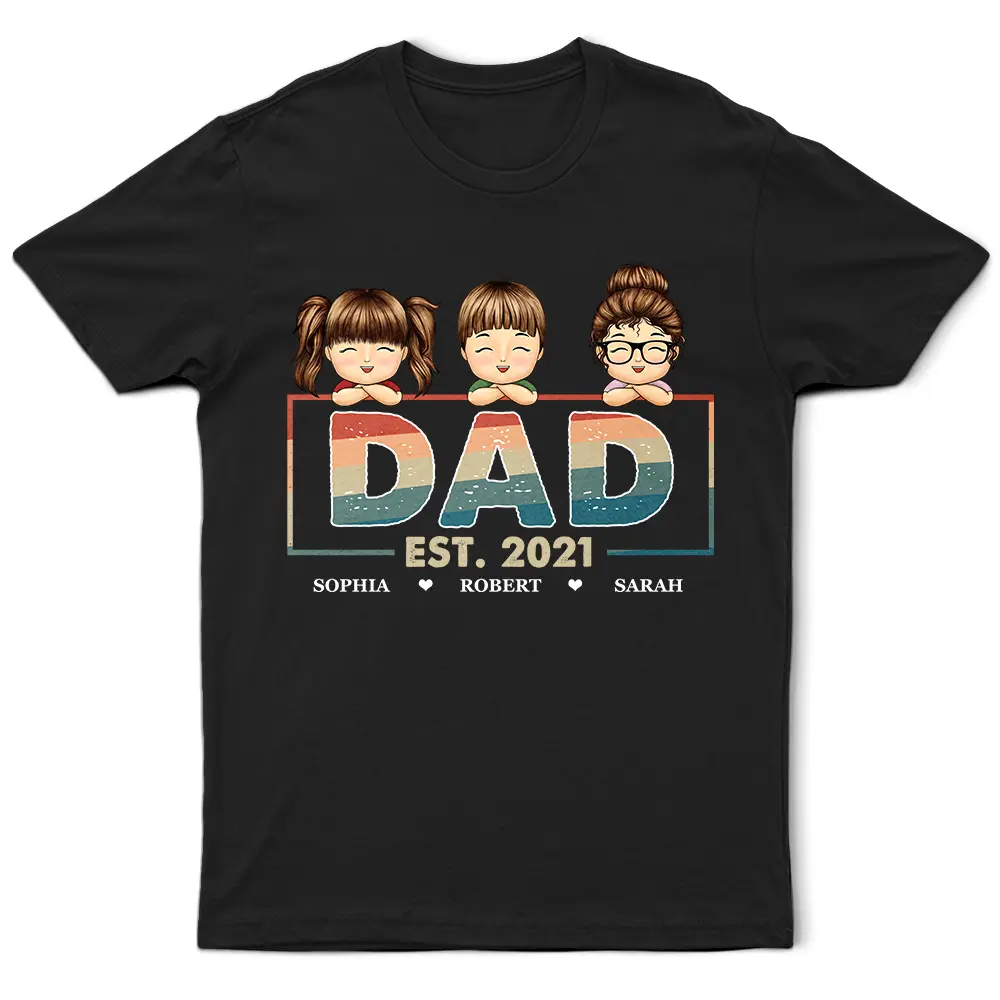 Dad Est Grandpa Father - Personalized T Shirt