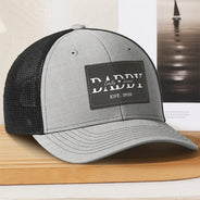 Gift For Father,Dad - Children,Gift For Grandpa,Special Font,Adorable - Dad Grandpa Est - Personalized Leather Patch Hat
