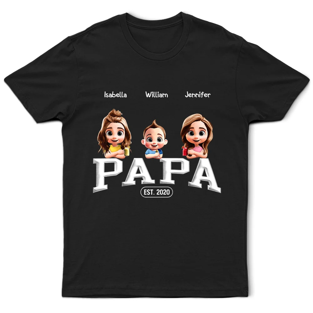 Dad Grandpa Since 3D Effect Crossed Arms - Personalized T Shirt