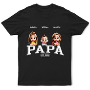 Gift For Father,Dad,Children - Dad Grandpa Since 3D Effect Crossed Arms - Personalized T Shirt