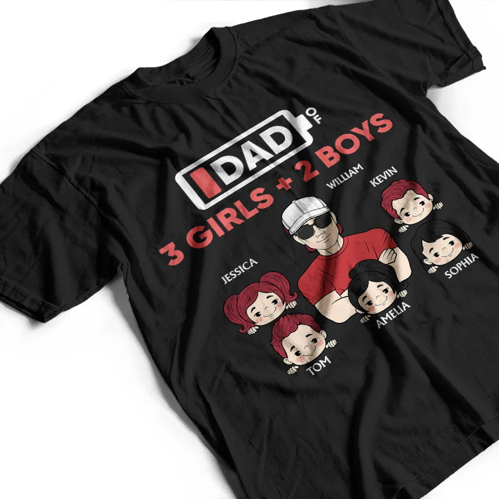 Dad - Daughters (Young), Gift For Father, Dad - Sons, Dad - Children, Funny - Dad Of Twins - Personalized T Shirt