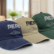 Gift For Father,Gift For Grandpa - Dad Papa The Man The Myth The Legend - Personalized Vintage Washed Denim Cap