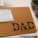 Dad - Children,Gift For Husband,Gift For Uncle,Gift For Grandpa,Gift For Father,Grandpa - Grandkids,Non-Eng,Special Font,Confident - Dad Papa We Love You - Personalized Leather Desk Mat