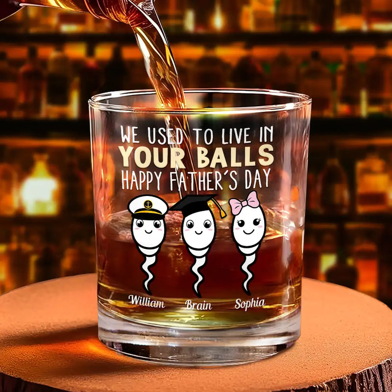 Gift For Father - Dad Thanks For Not Pulling Out Funny Kids - Personalized Whiskey Glass