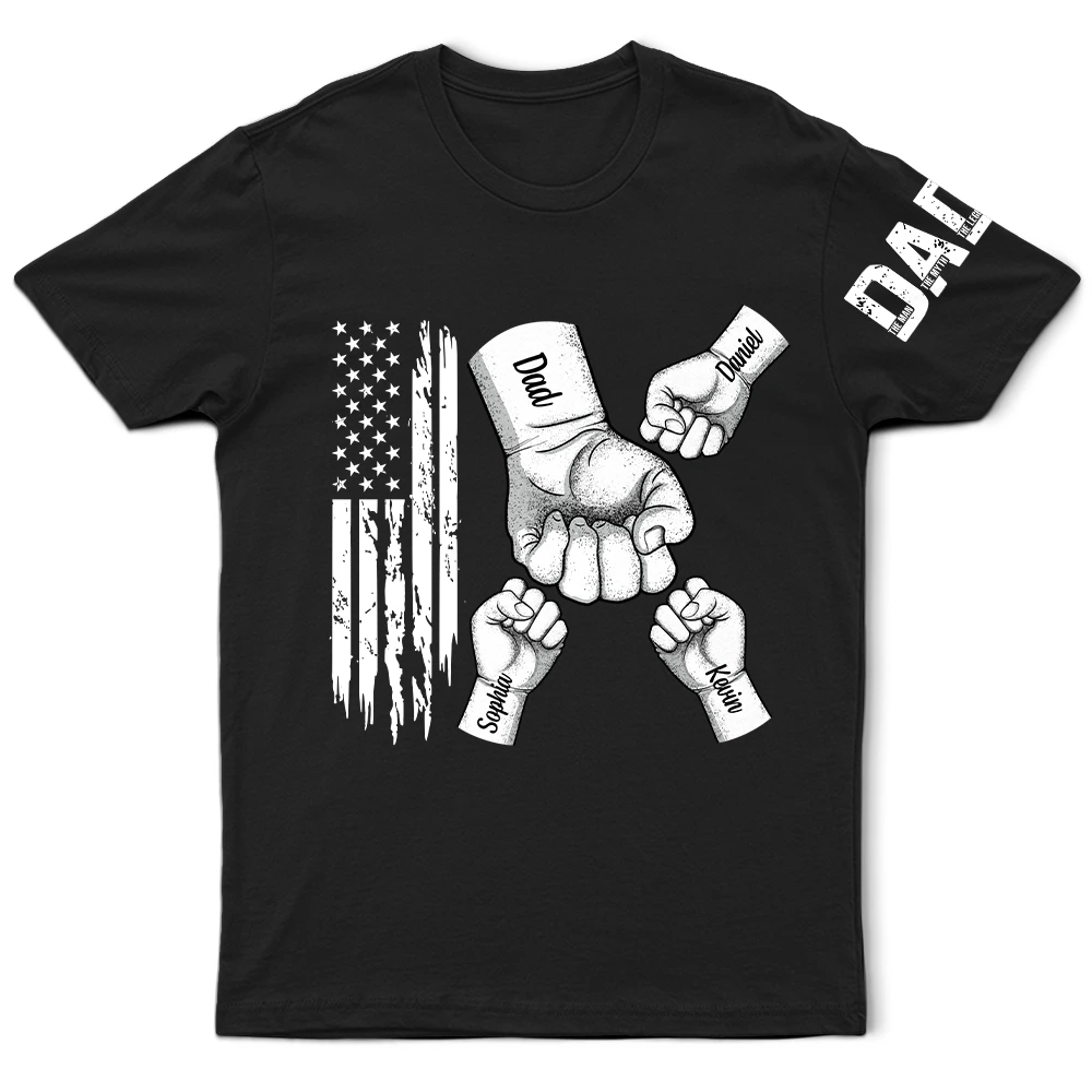 Gift For Father,Independence Day,America 250th,Dad - Children,Happy,Icon - Dad The Man The Myth The Legend Stars & Stripes - Personalized T Shirt