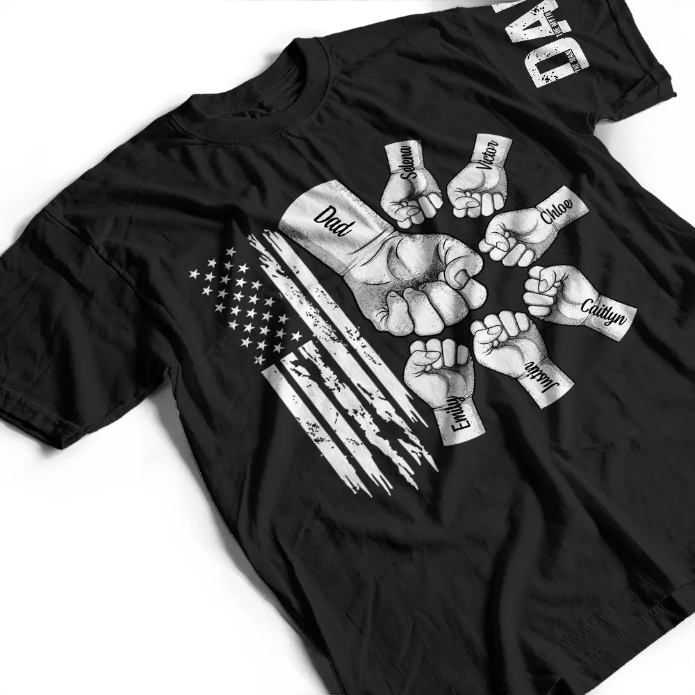 Gift For Father,Independence Day,America 250th,Dad - Children,Happy,Icon - Dad The Man The Myth The Legend Stars & Stripes - Personalized T Shirt