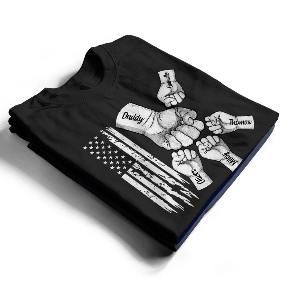 Gift For Father,Independence Day,America 250th,Dad - Children,Happy,Icon - Dad The Man The Myth The Legend Stars & Stripes - Personalized T Shirt