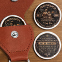 Top Market,Gift For Children,Inspirational,Gift For Daughter,Vector - Dad & Daughter Just Do Your Best - Personalized Leather Pocket Hug