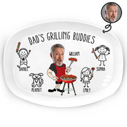 Gift For Father,Grilling,Dad - Children,Funny,Icon,Humorous - Dad's Grilling Buddies Funny Icon - Personalized Plate