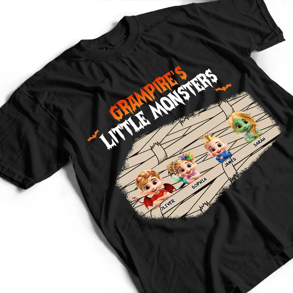 Halloween,Family,Grandpa,Grandkids,Gift For Grandpa,Gift For Grandma,Gift For Aunt - Dadcula Momster Ghoulma Of Little Monsters - Personalized T Shirt