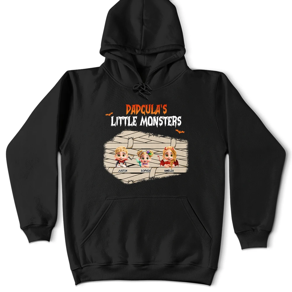 Halloween,Family,Grandpa,Grandkids,Gift For Grandpa,Gift For Grandma,Gift For Aunt - Dadcula Momster Ghoulma Of Little Monsters - Personalized T Shirt