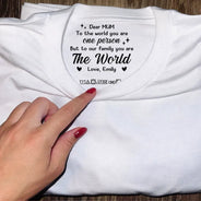 Gift For Father,Gift For Mother,Gift For Women,Gift For Men,Gift For Grandma,Gift For Grandpa - Daddy Mommy You Are The World - Personalized T Shirt