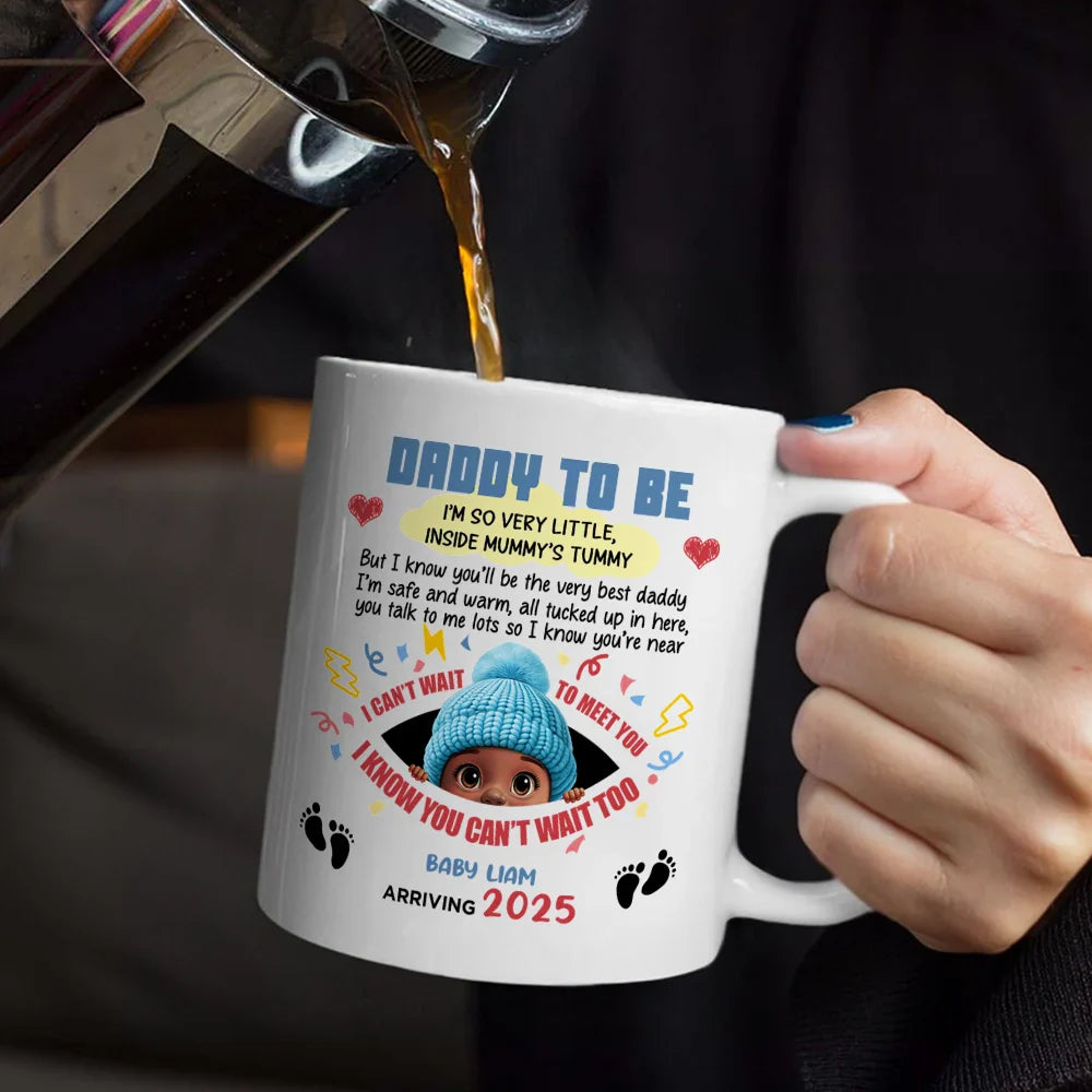 Gift For Husband,Gift For Men,Gift For Father,Dad - Children,New Dad,Happy - Daddy To Be - Personalized Mug