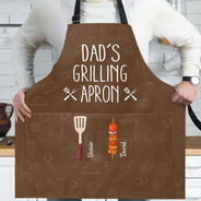 Gift For Father, Grilling, Proud, Icon - Daddy's Grilling Apron - Personalized Apron