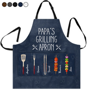 Gift For Father, Grilling, Proud, Icon - Daddy's Grilling Apron - Personalized Apron
