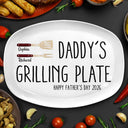 Gift For Father,Gift For Grandpa,Non-Eng,Icon,Humorous - Daddy's Grilling Plate - Personalized Plate