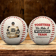Baseball,Dad's Hobby,Gift For Father,Dad - Children,Happy - Daddy's Team Together We Make A Winning Team - Personalized Baseball, Softball