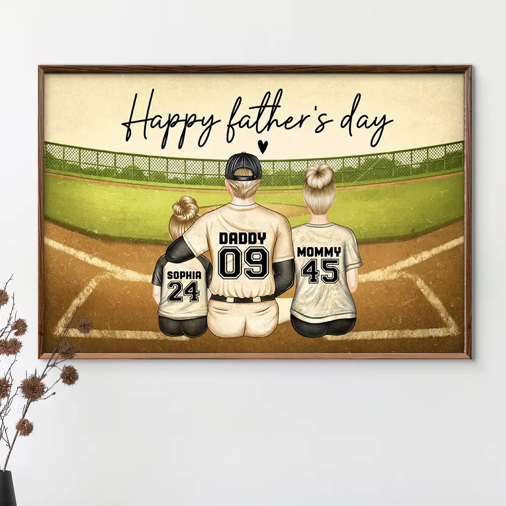 Daddy's Dream Team Baseball Father - Personalized Poster