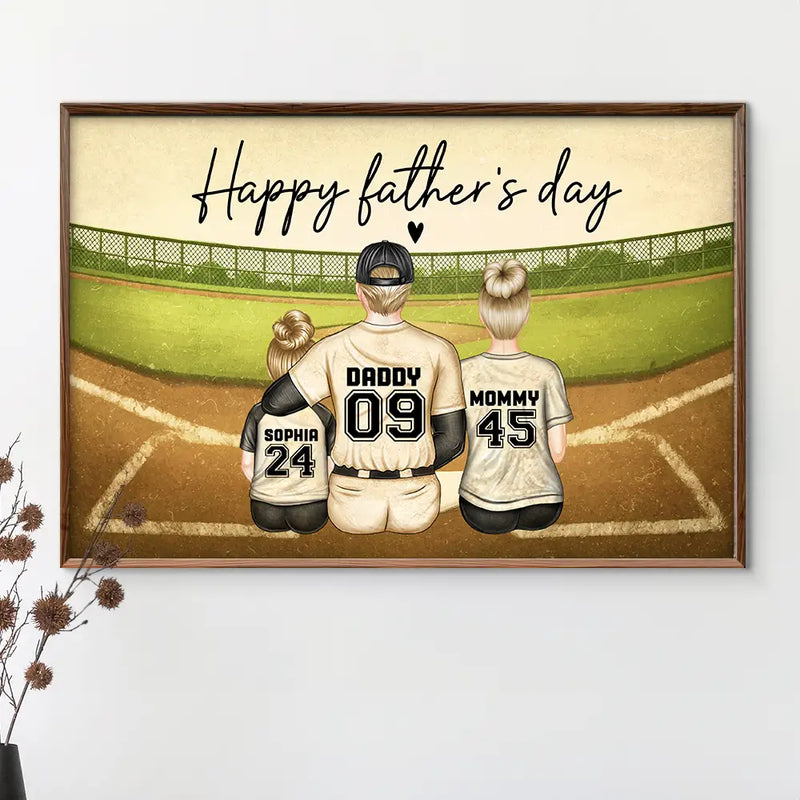Daddy's Dream Team Baseball Father - Personalized Poster