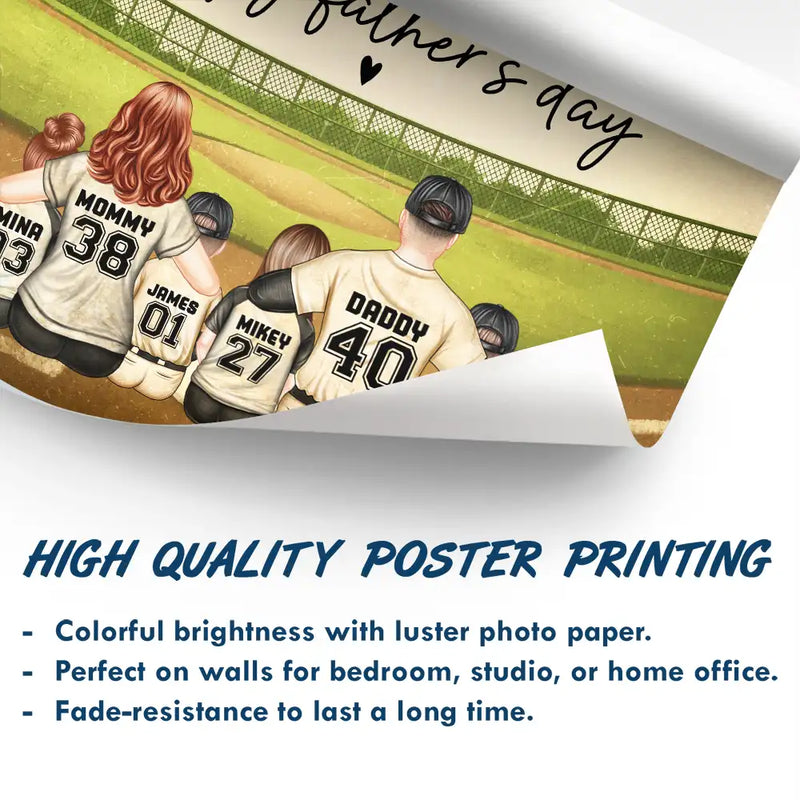 Daddy's Dream Team Baseball Father - Personalized Poster